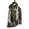 SF966 Green – Oversized Women Floral Scarf