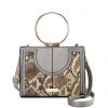 SY2175 APRICOT – Generous Snakeskin Bag With Ring Handle