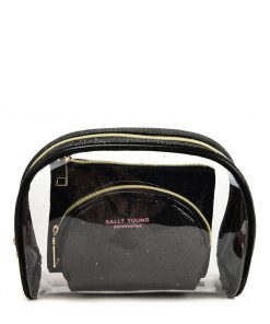 SY2184 BLACK – Transparent Saddle Shaped Set Bags