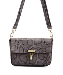 VK2116 GREY – Snakeskin Handbag For Women