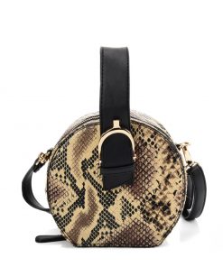 VK2120 APRICOT – Snakeskin Pattern Small Tote Bag