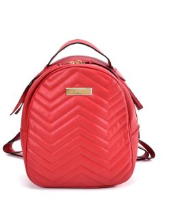 VK5535 RED – Solid Color Backpack With Hardware Decoration