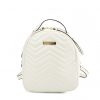 VK5535 WHITE – Solid Color Backpack With Hardware Decoration