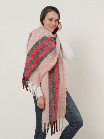 SF1127 Pink – Variegated Color Stripe Scarf For Women