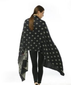 SF966 Black – Oversized Women Floral Scarf