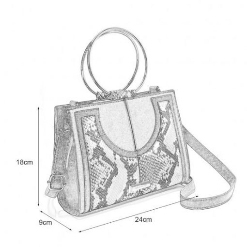 SY2175 WHITE – Generous Snakeskin Bag With Ring Handle