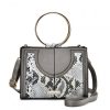 SY2175 WHITE – Generous Snakeskin Bag With Ring Handle