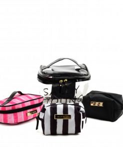 SY2186 BLACK – Transparent Large Medium And Small Four Pieces Set Bags