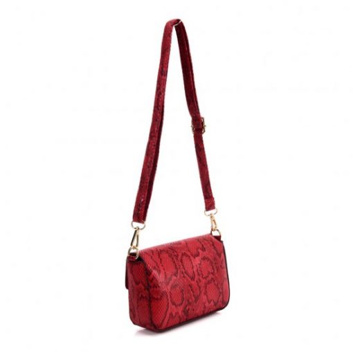 VK2116 RED – Snakeskin Handbag For Women