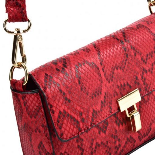 VK2116 RED – Snakeskin Handbag For Women