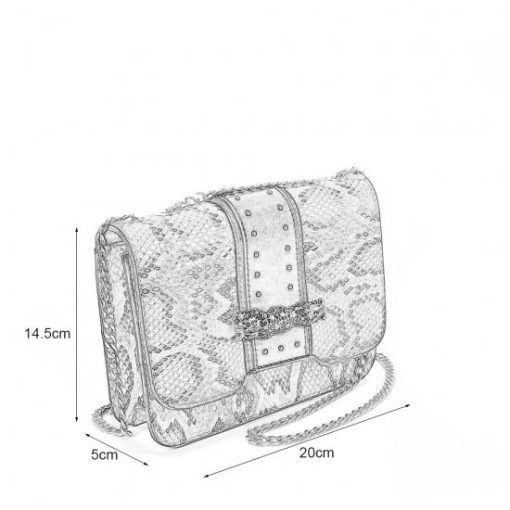 VK2118 ORANGE – Snakeskin Chain Bag For Women