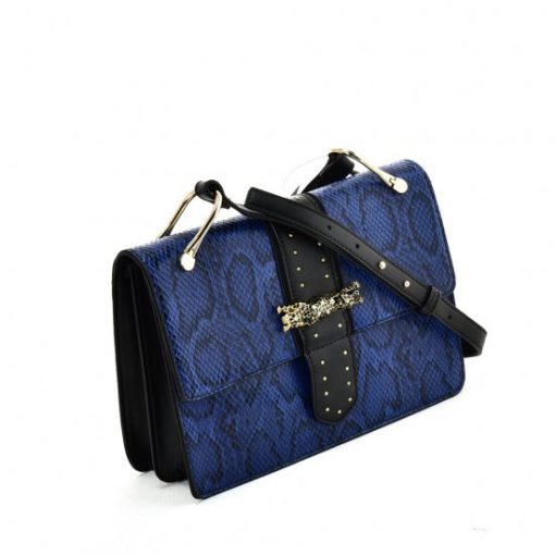 Blue Snakeskin Bag For Women