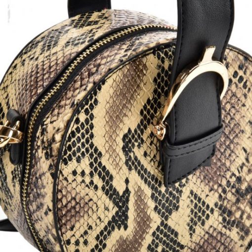 VK2120 APRICOT – Snakeskin Pattern Small Tote Bag