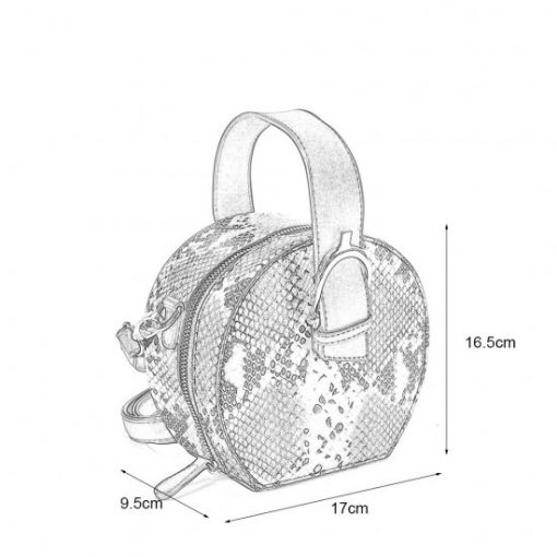 VK2120 BEIGE – Snakeskin Pattern Small Tote Bag