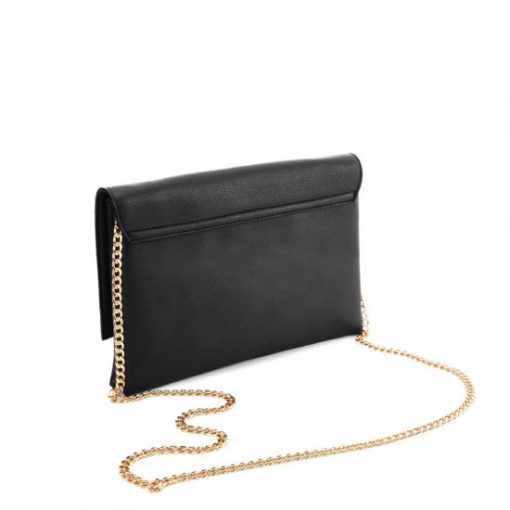 VK2121 BLACK – Simple Solid Color Leather Handbag