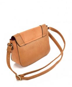 Women Solid Color Leather Saddle Bag