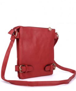 Women Red Crossbody Bag With Design