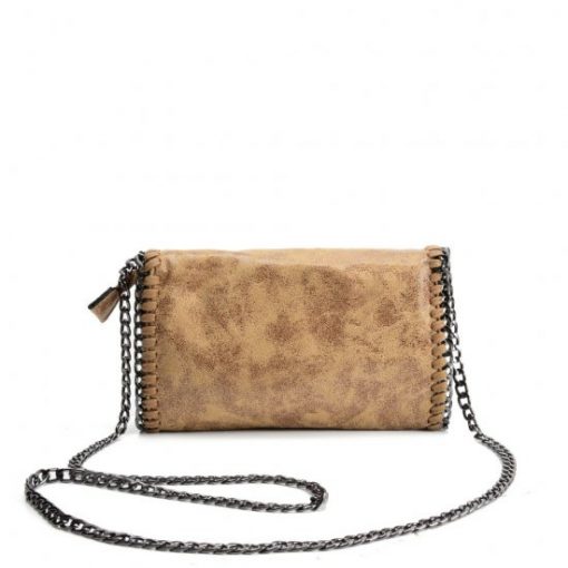 VK5531 BEIGE – Bright Leather Bag With Chain Handel