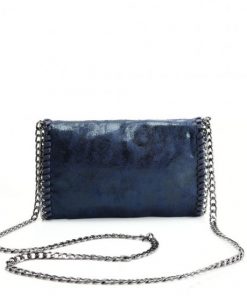 VK5531 BLUE – Bright Leather Bag With Chain Handel