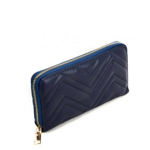 Blue Corrugated Wallet for Women