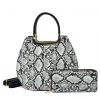 VK2137 BLACK&WHITE – Shell Set Bag With Snakeskin Pattern Design