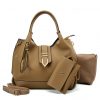 VK5602 KHAKI – Pure Color Set Bag With Buckle Design And Metal Ring Decoration