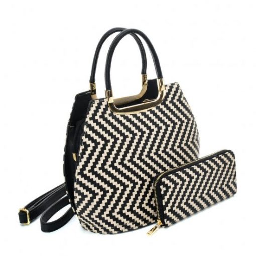 VK2123 KHAKI – Shell Set Bag With Simple Geometric Pattern Design