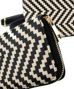 VK2123 KHAKI – Shell Set Bag With Simple Geometric Pattern Design