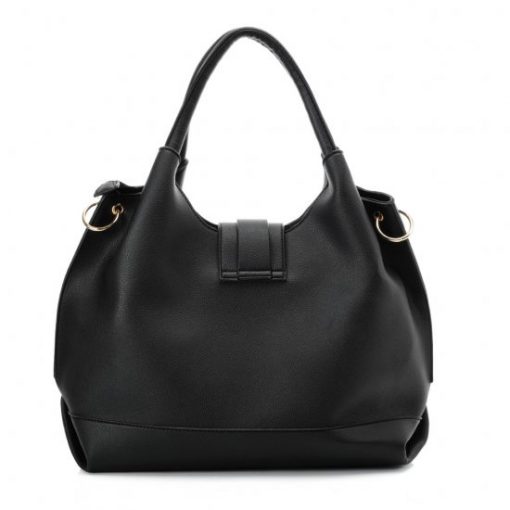 VK5602 BLACK – Pure Color Set Bag With Buckle Design And Metal Ring Decoration