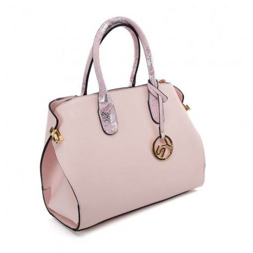 VK5608 PINK – Simple Solid Color Tote Bag With Sequins Design