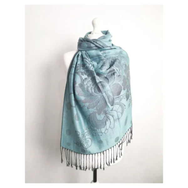 Image of Light Blue Pashmina Scarf Shawl Wrap