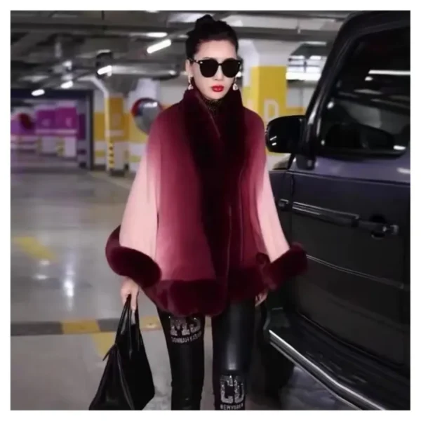 Ombre Faux Fur Cape