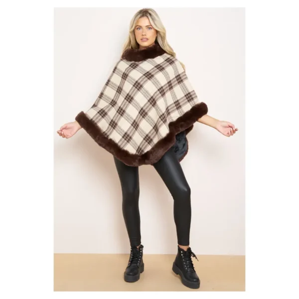 Fleece Lined Faux Fur Poncho nice