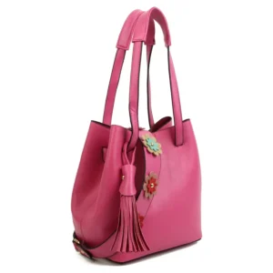 Pink bucket bag