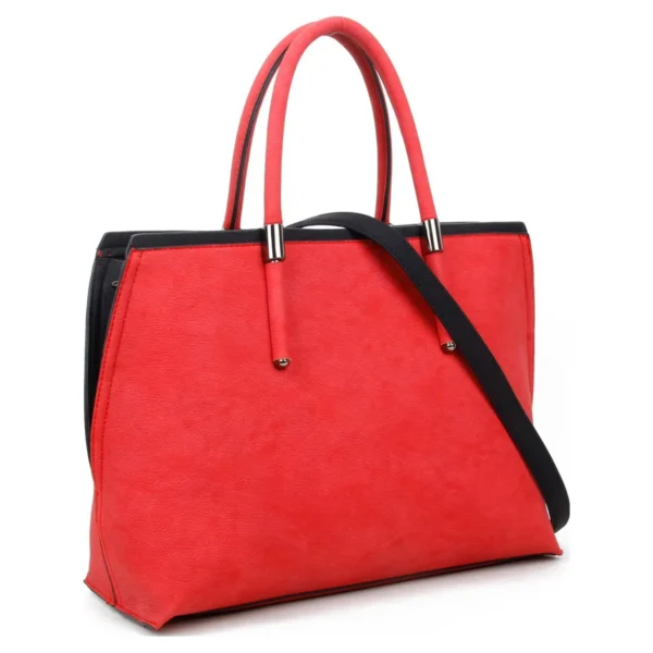 Red tote bag with zipper