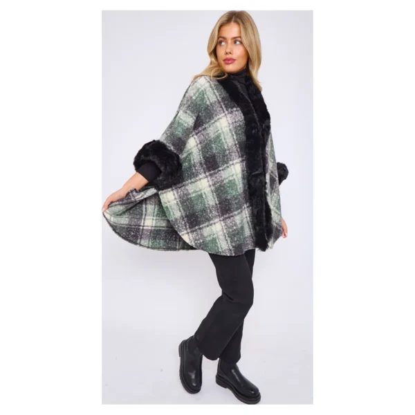 fur trimmed cape