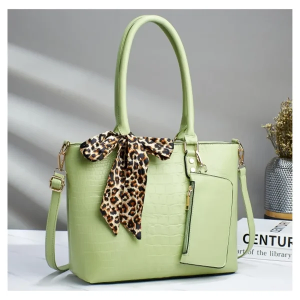 green long handle tote bag