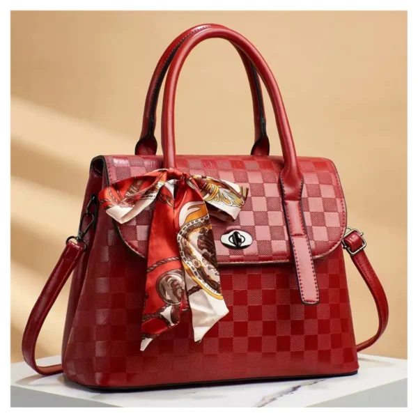 checkered bag red