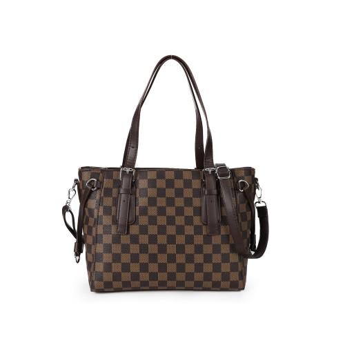 checkered tote bag