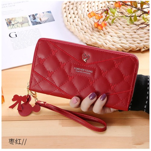 Red 3 fold leather wallet