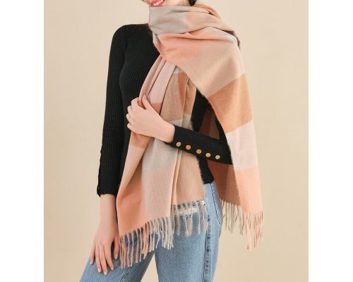 Best oversize winter warm checkered scarf