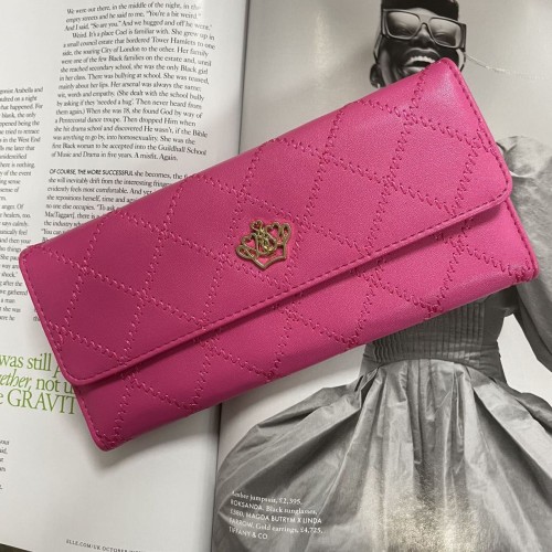 Fushia 3 fold wallet women