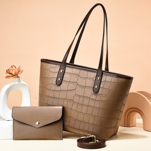 Dark Khaki crocodile tote bag purse